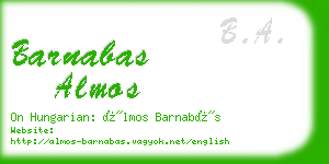 barnabas almos business card